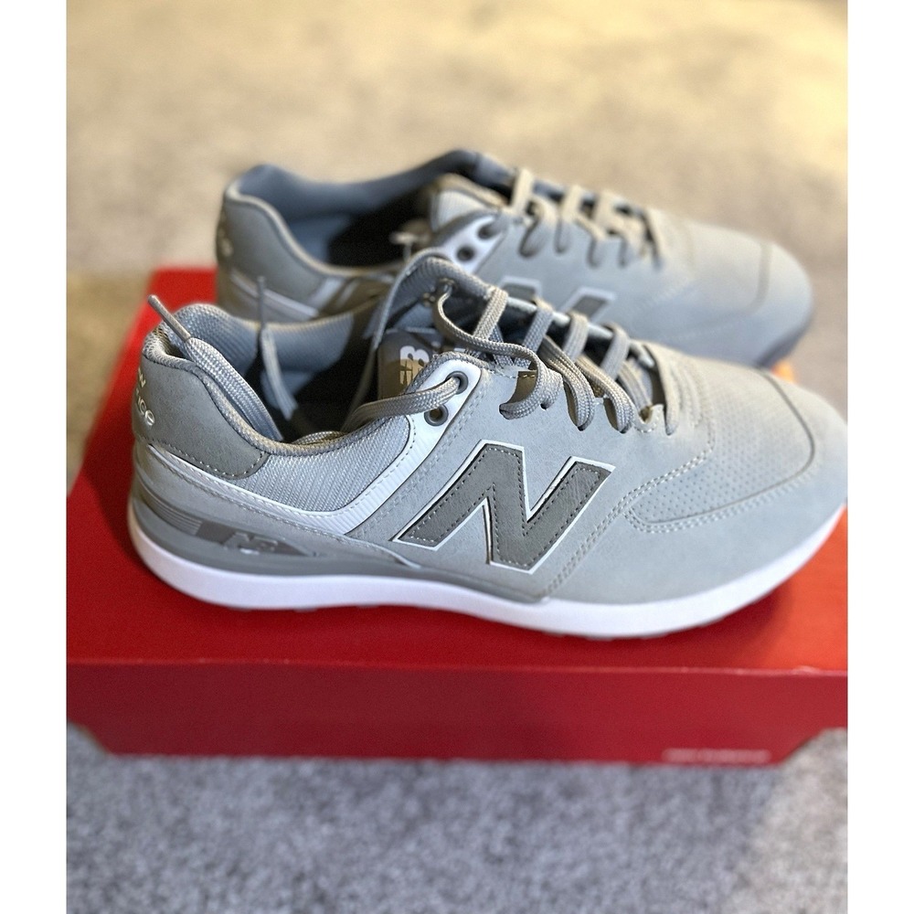 New Balance 574 Greens V2 Golf Shoes Mens 8.5 2E Wide Light Grey MG574LG NEW